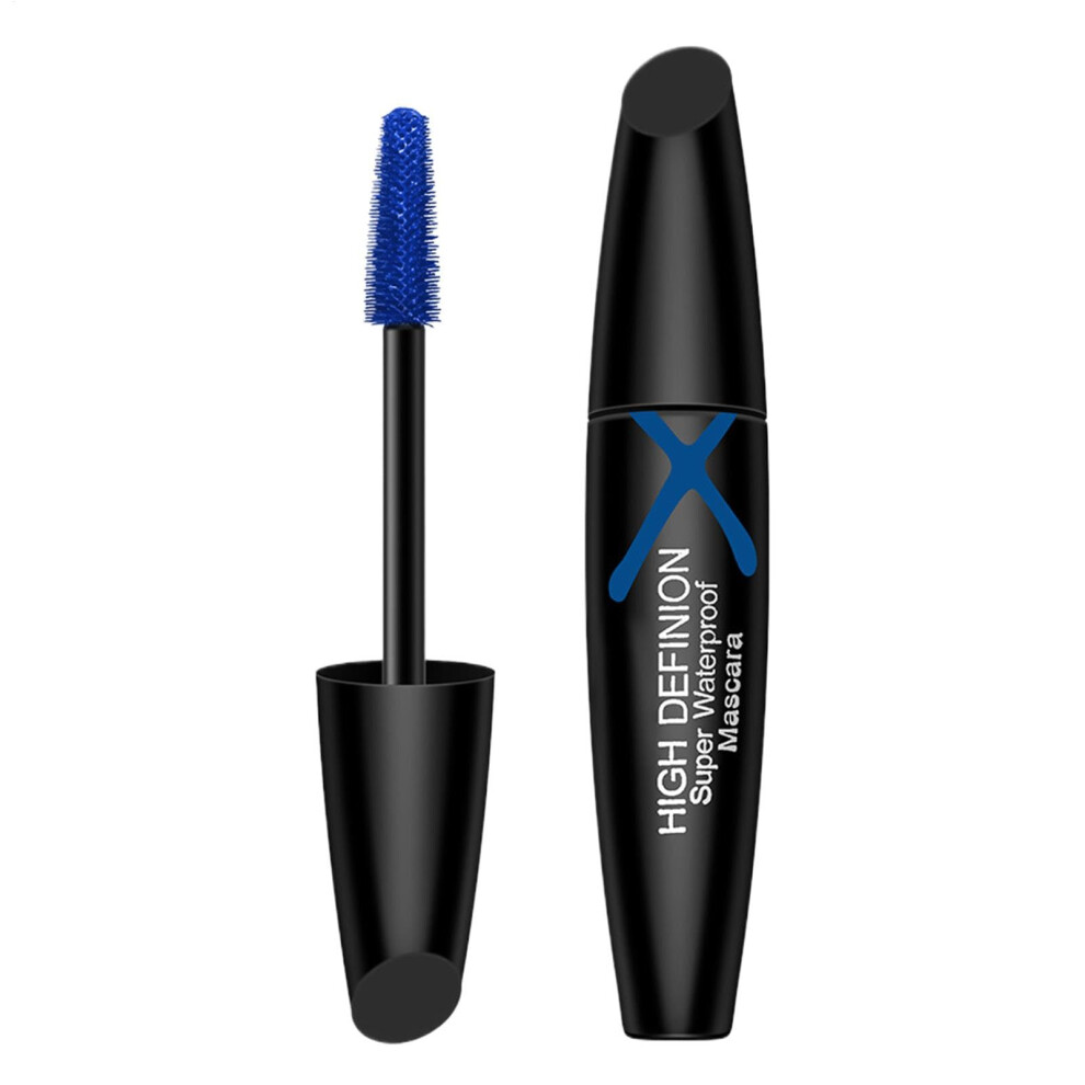 Blue Waterproof Mascara for Eyelashes 10ml Volumizing Lengthening Curling Smudge Long Wear