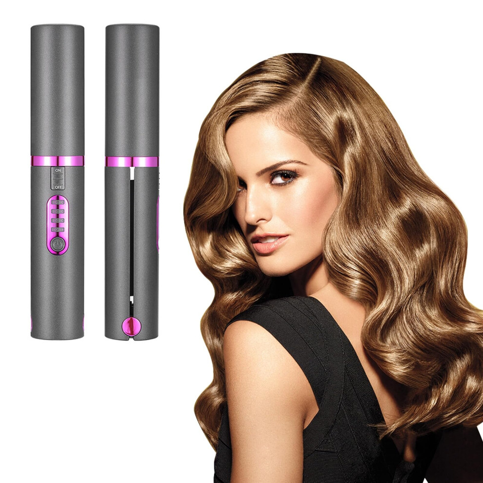 Grey Cordless 2 In 1 Hair Straightener And Curler With Fast Heat Up For Travel, Rechargeable Ceramic Flat Iron