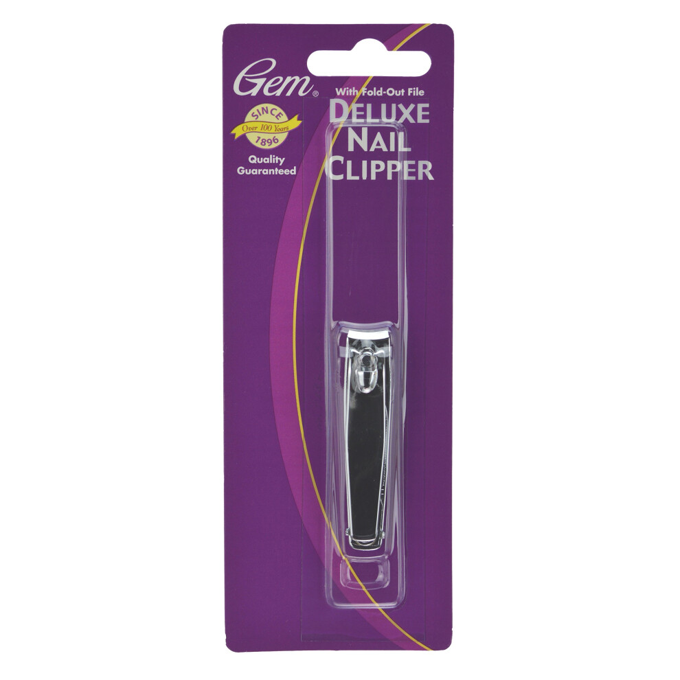 Deluxe Nail and Toenail Clipper with BuiltIn FoldOut File for Precise Clean Cuts, 1 Ct