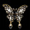Καρφίτσα με κρύσταλλο Rhinestone Butterfly, γοητευτική καρφίτσα πεταλούδας με λαμπερούς 2