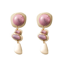 Orecchini grandi, orecchini vistosi per donna, orecchini pendenti geometrici irregolari di grande effetto con accenti artistici di pietre preziose,