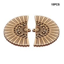 Ohrringe aus Holz, Anhänger, hohles Fächerdesign, leicht, baumelnd, Vintage-Boho-Stil, natürlich, modisch, DIY-Bastelbedarf