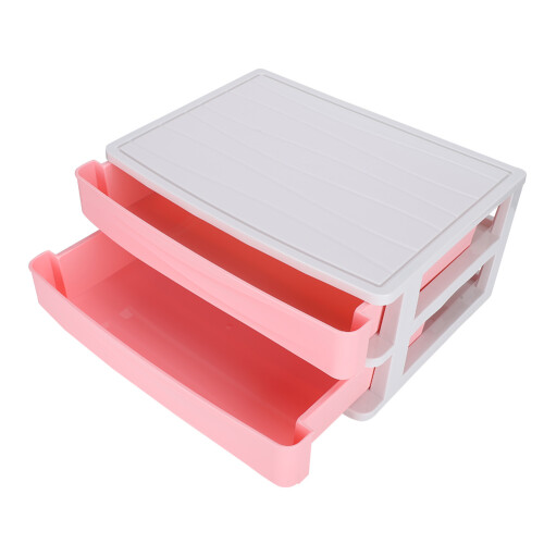 Multi-Layer Drawer Design Storage Solution with Wide Applications, Double Layer Plastic Storage Drawers Organizer for Home Office, Small Desktop Stora 2