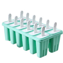 12 Cavities Ice Cream Mold Silicone Popsicle Maker for Homemade Frozen Treats Green