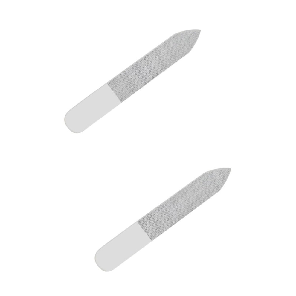 2pcs DoubleSided Glass Nail File and Nano Polishing Buffer for Smooth Shiny Nails