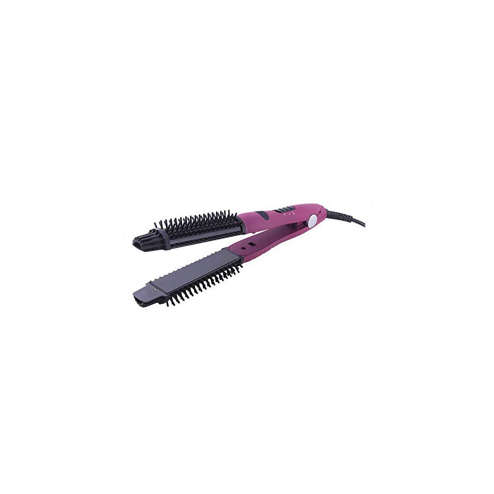 LEYME Hair Straightener and Curler 2 in 1 Styling Tool, Ceramic Tourmaline Ionic, Adjustable Temp, Purple