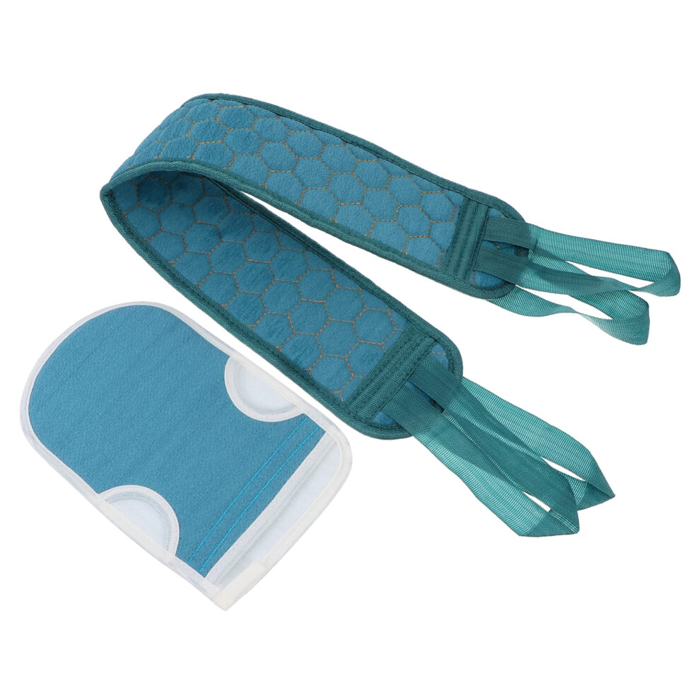 Blue 6Pcs Exfoliating Bath Towel And Back Scrubber Set For Gentle Skin Cleaning And Long Reach