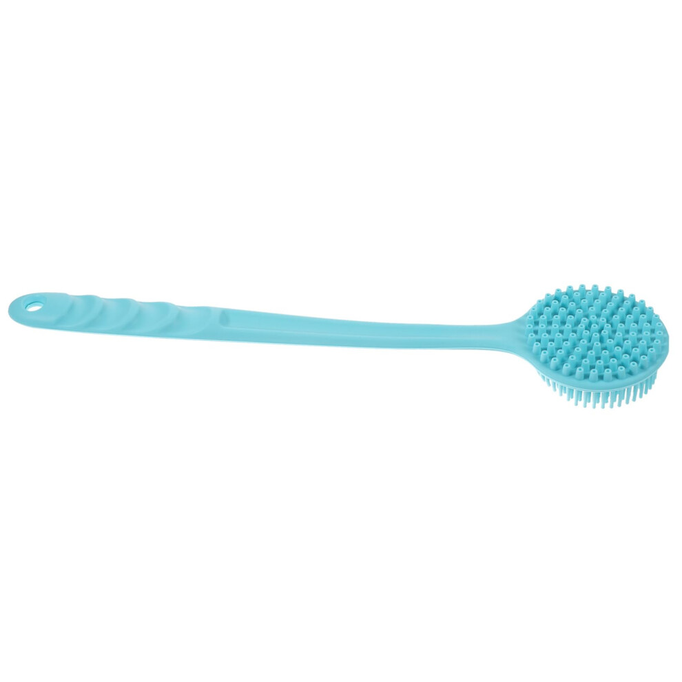 Green 2Pcs Silicone Body Brush For Shower With Long Nonslip Handle, Exfoliating Back Scrubber