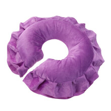 Cotton Ergonomic Massage Face Pillow for Spa with Center Hole Purple Cushion for Beauty Salon