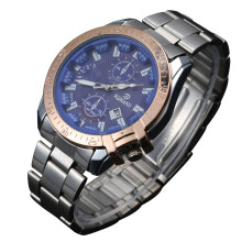 Orologio da uomo di lusso dal design ricercato, orologio analogico impermeabile con lunetta girevole, cinturino in acciaio inossidabile, cronografo,