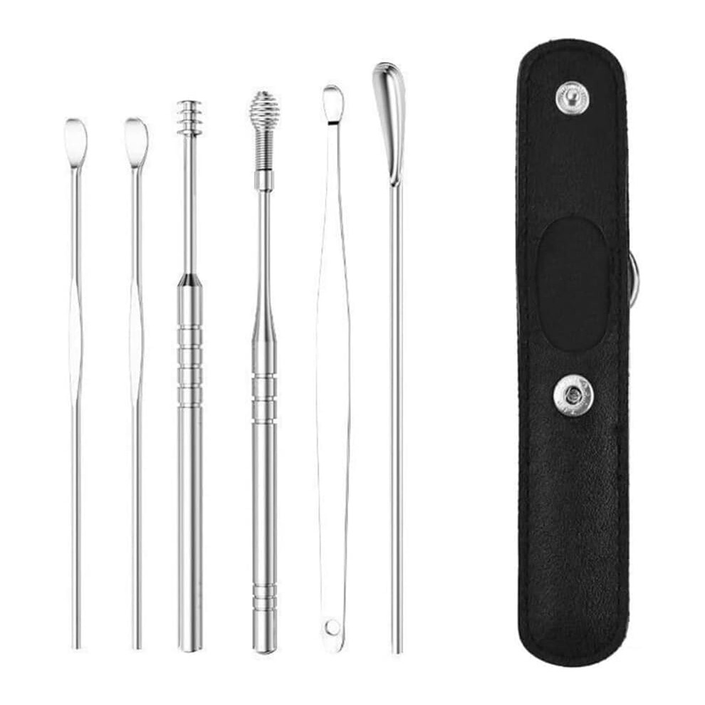 Ear Wax Removal Kit 6PCS Professional Ear Cleaning Tool Set with Case for Precision Earwax Care