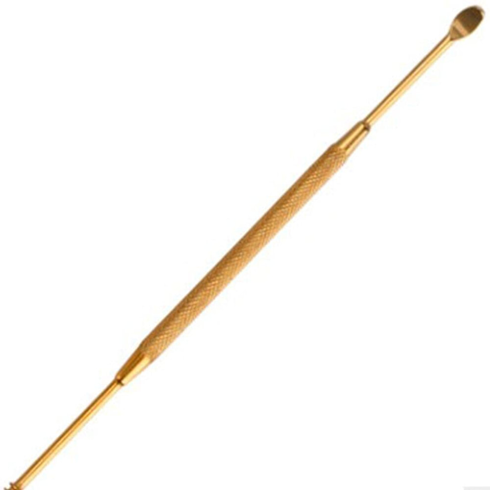 Gold Ear Cleaning Tool Stainless Steel Double Ended Ear Pick With Spoon And Spiral Tips