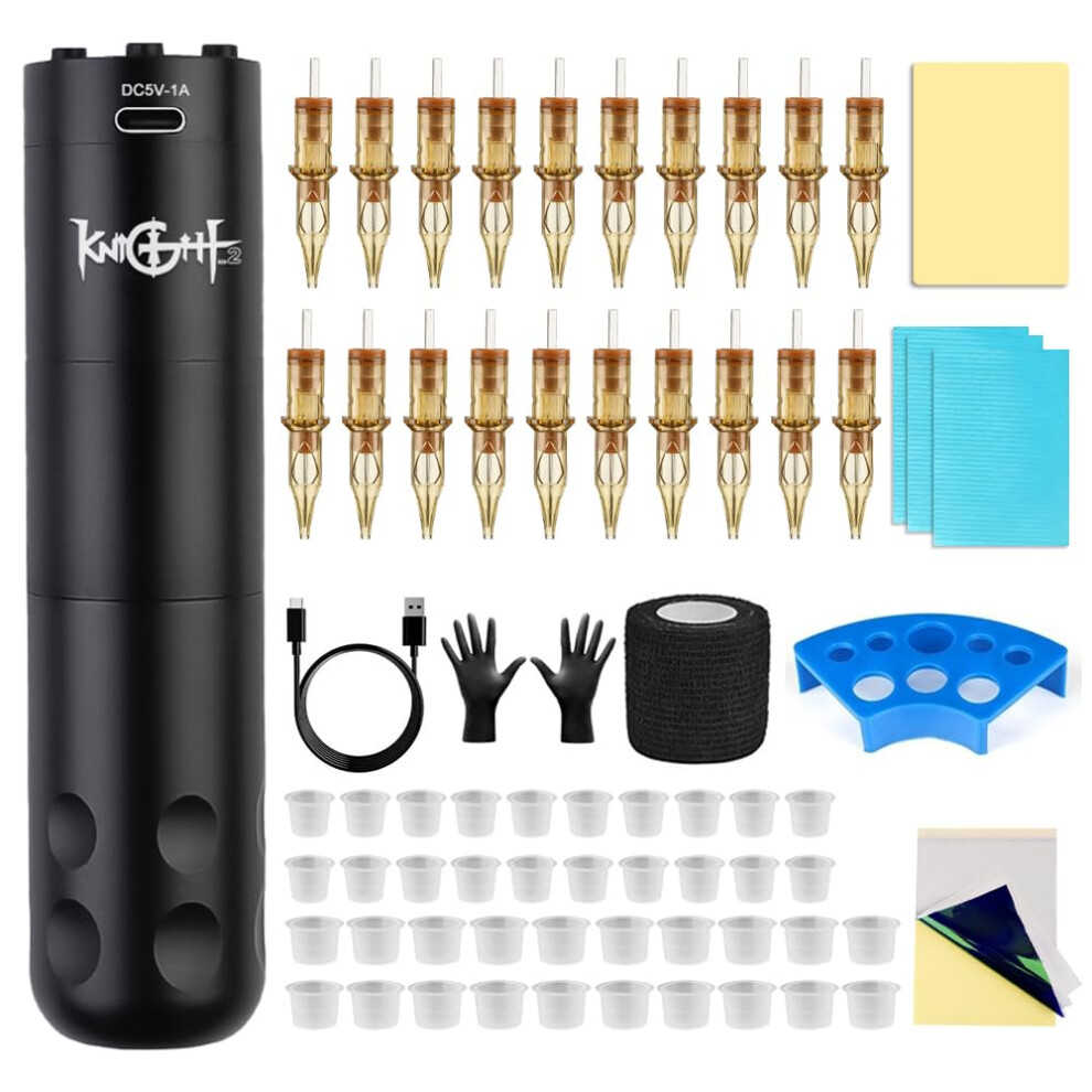 Wireless Rotary Tattoo Pen Kit with Cartridge Needles, LongLasting Battery, Precision Voltage Control