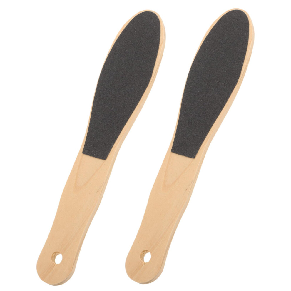 2pcs Wooden Foot File Pedicure Foot Rasp for Callus Removal Smooths Rough Skin Wet and Dry Use