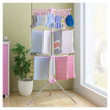 3 Tier Foldable Clothes Drying Rack Stainless Steel Indoor Laundry Stand for Balcony
