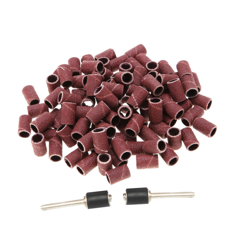 102Pcs Sanding Drum Kit With Sandpaper Rings, Coarse To Fine Grit For Wood, Metal And Nail Finishing 9187378180020