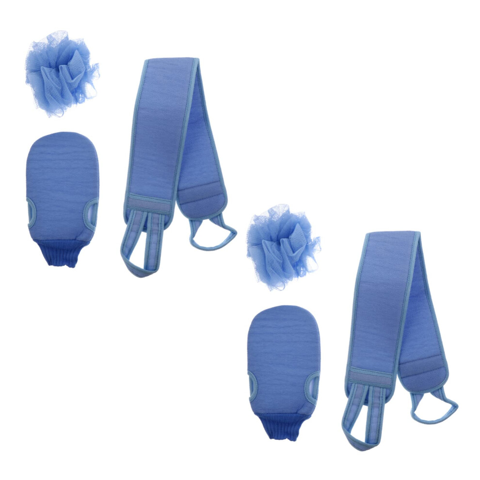 Bath Back Scrubber Belt Set with Sponge and Glove for Deep Cleaning and Gentle Exfoliation