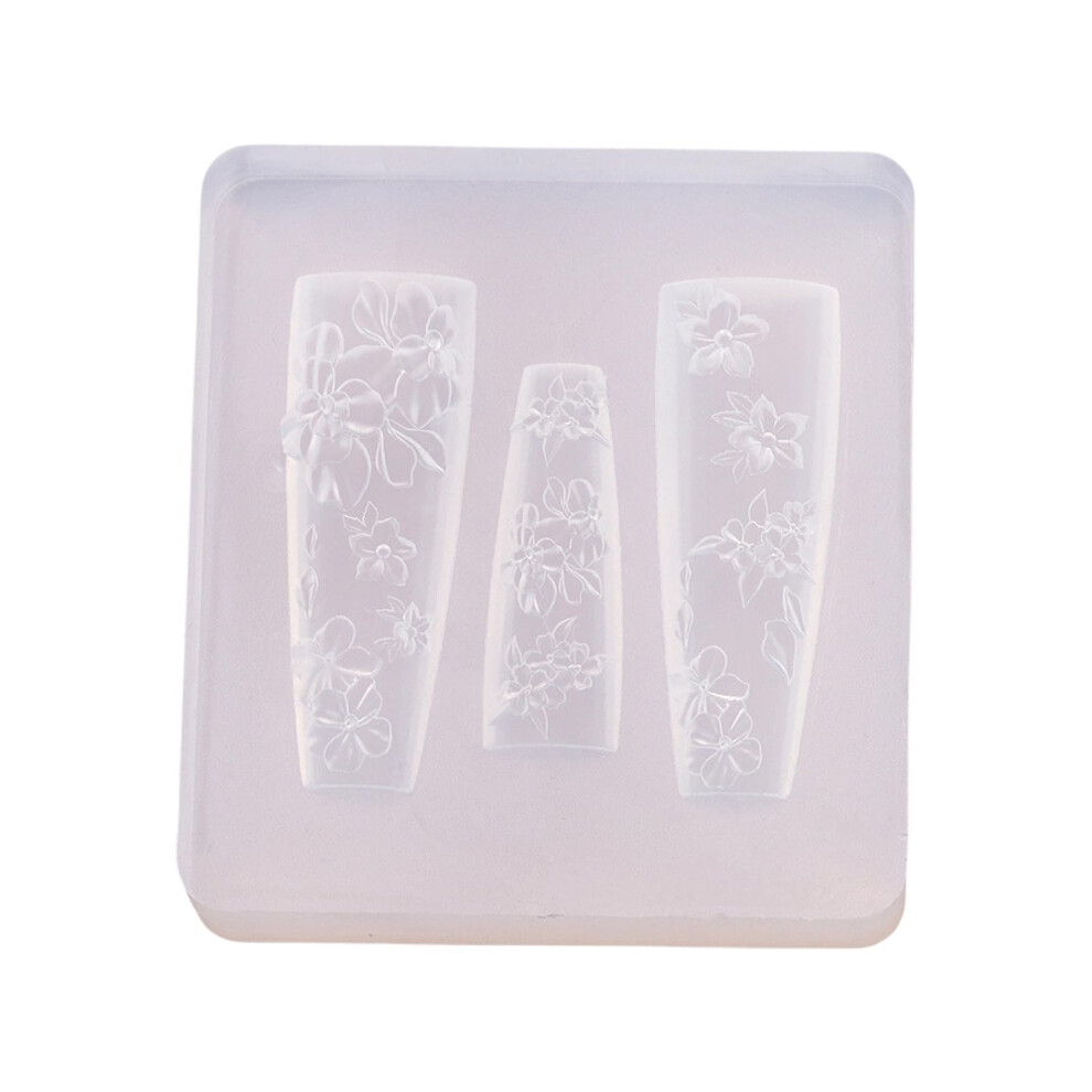 3D Nail Art Mold Clear Reusable Silicone for Acrylic Gel Designs with Precise Pattern Release