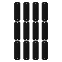 12Pcs Black Stainless Steel Blank Metal Name Tags for DIY Engraving