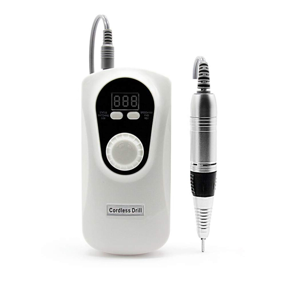 Electric Nail Drill Rechargeable Nail File Cordless with Adjustable Speed for Acrylic and Gel Nails