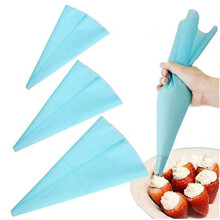 Silicone Pastry Bags Set 3 Sizes for Easy Cake Decorating and Cupcake Icing, Reusable and Durable