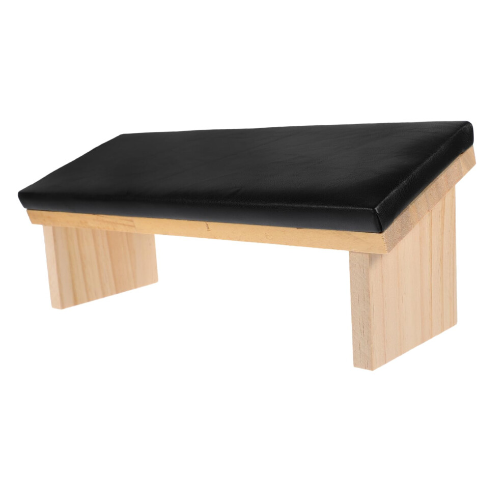 Nail Arm Rest for Manicure with Stable Hand Support, Ergonomic Faux Leather and Wood Core