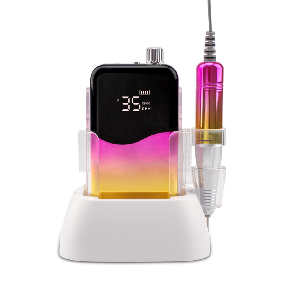 Portable Nail Drill 35000RPM Rechargeable Electric Nail File with HD Display for Salon and Home Use