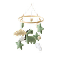 Baby Crib Mobile Wooden Cot Bed Hanging Toys Dinosaur Wind Chimes With Clouds Newborn Toys For Boys And Girls