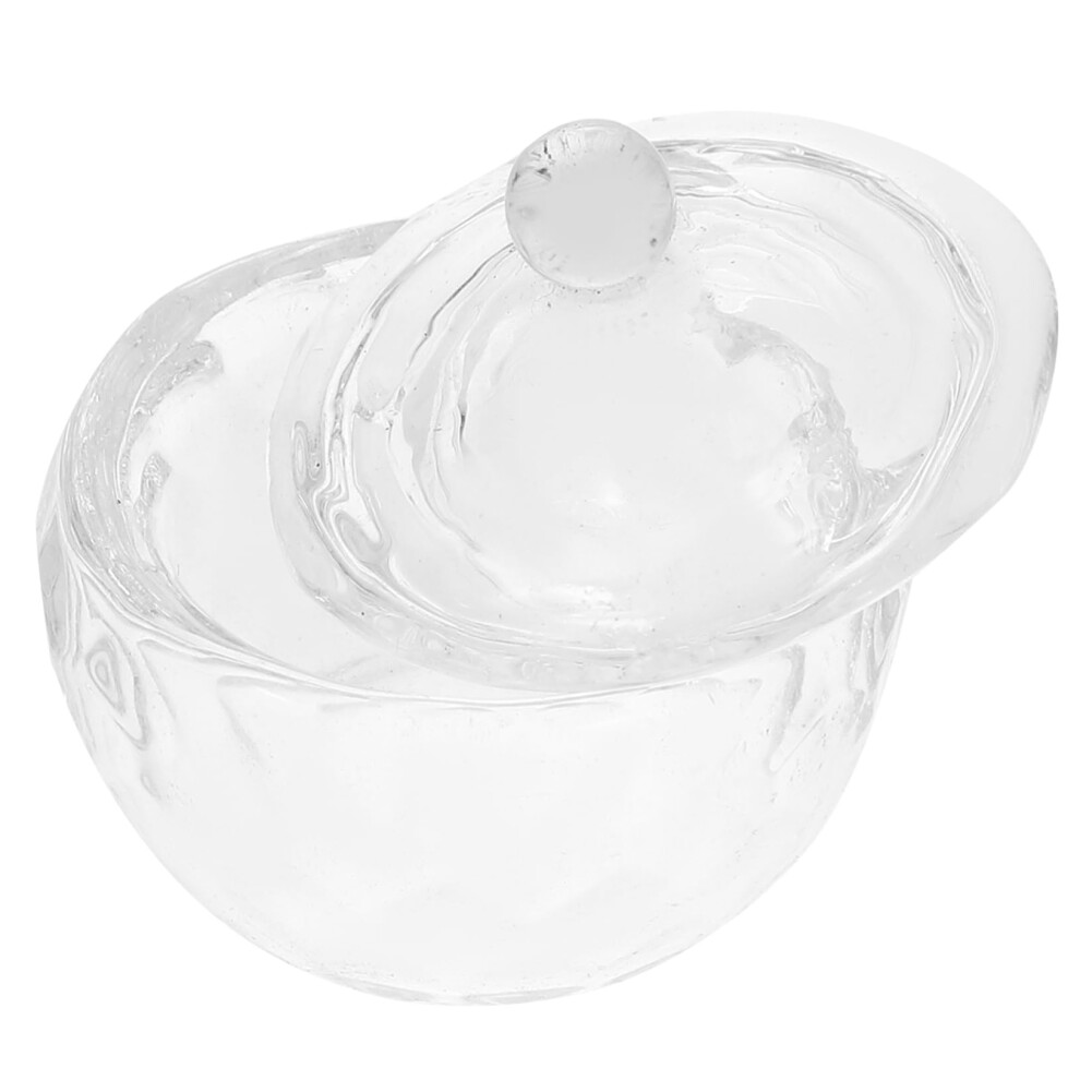 Glass Nail Art Dish with Lid Acrylic Powder Mixing Bowl for Nails Smooth EasyClean Surface
