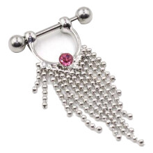 Anelli per capezzoli regolabili per pelli sensibili, gioielli per piercing pendenti in acciaio inossidabile 14G leggeri con nappe, riutilizzabili e
