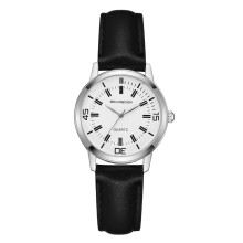 Minimalist Fashion Mens Watch With Analog Date Ultra Thin Structure Elegant Design High Quality Leather Strap Waterproof Rose Gold And White