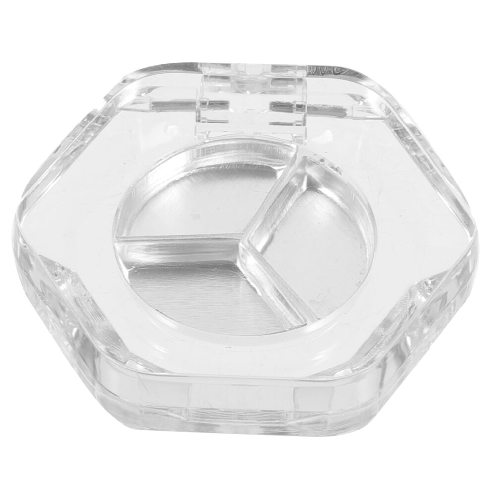 Hexagonal Empty Eyeshadow Palette Travel Makeup Case with 3 Compartments for DIY Cosmetics