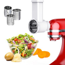 Slicer Shredder AufsäTze, Frische Zubereitung GemüSe Schneider für  KüChen Maschine, Salat Hersteller mit Reinigung BüRste