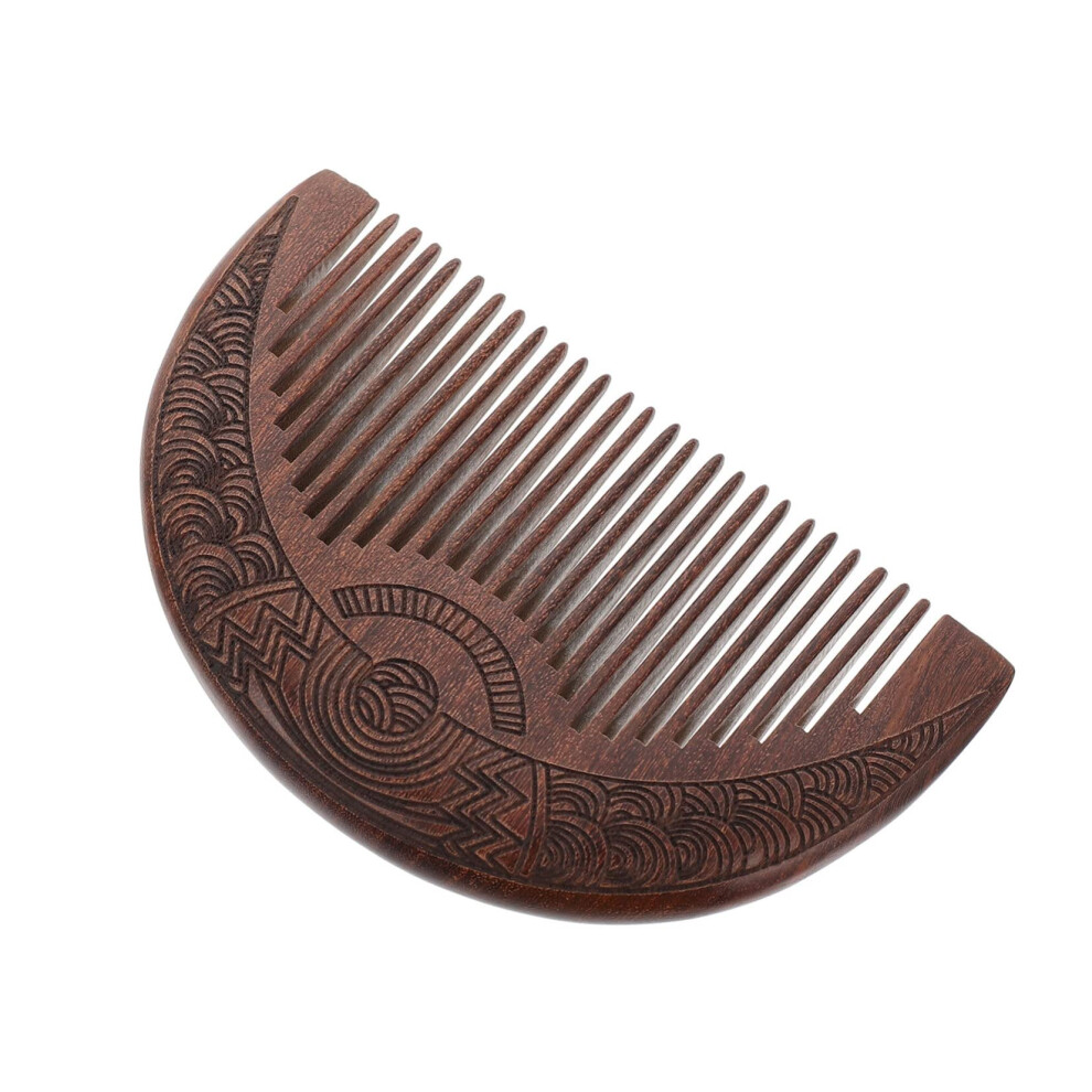 Wooden Hair Comb Smooth Detangling for Curly and Wavy Hair with Ergonomic Grip Durable Build