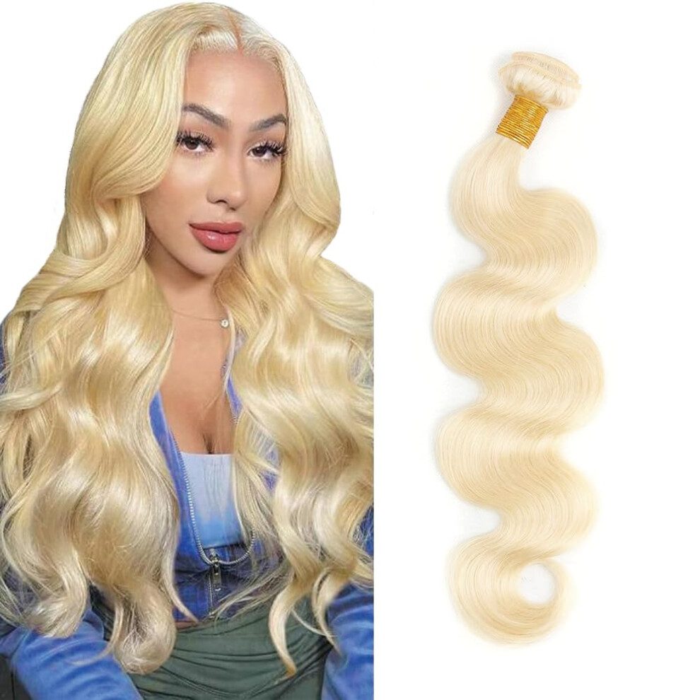 Unisex 613 Blonde Brazilian Body Wave Human Hair Extensions 24 Inch Virgin Bundle Cuticle Aligned