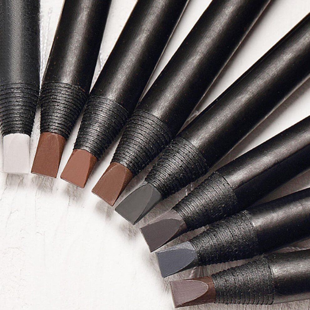 Brown 6Pcs Waterproof Microblading Eyebrow Pencil Set Gray Precision Brow Mapping Longlasting