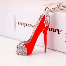 Portachiavi a forma di scarpa con tacco alto e strass, portachiavi da donna con cristalli e chiusura a moschettone, ciondolo scintillante a forma di
