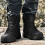Black Tactical  Combat Boots with DeepTread Grip and Ankle Support, Black 9.5 UK 2