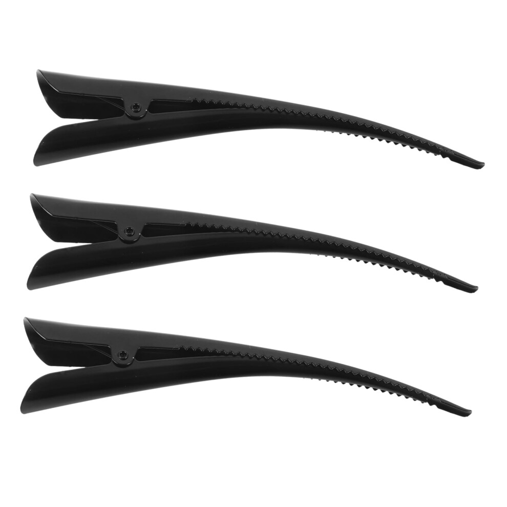 3Pcs Metal Duckbill Hair Clips For Styling And Sectioning Hair With Secure Grip Black