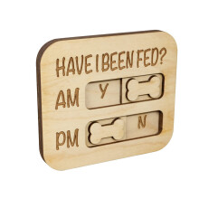 Wood Pet Feeding Reminder With Elegant Bone Shaped Designs-N2