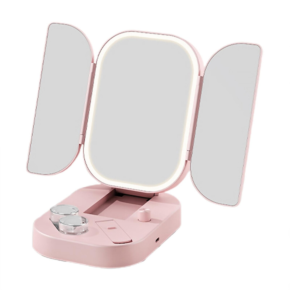 LED Makeup Mirror with LED Lighting Clarity, Foldable USB Rechargeable Portable Vanity Mirror for Travel
