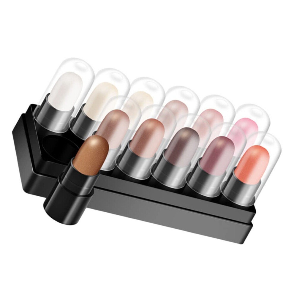 12pcs Highlighter Stick Shimmer Finish Waterproof Longlasting Eye Brightener for All Skin Tones