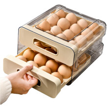 Egg Holder for Fridge Drawer Storage Box, Large Capacity Kitchen Organizer for Refrigerator, Pantry, RV, Camping