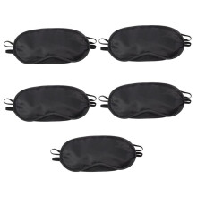 5X Masque pour les Yeux Masque de Sommeil Masque pour les Yeux Bandes Nylon Noir 18,5x9cm Mode
