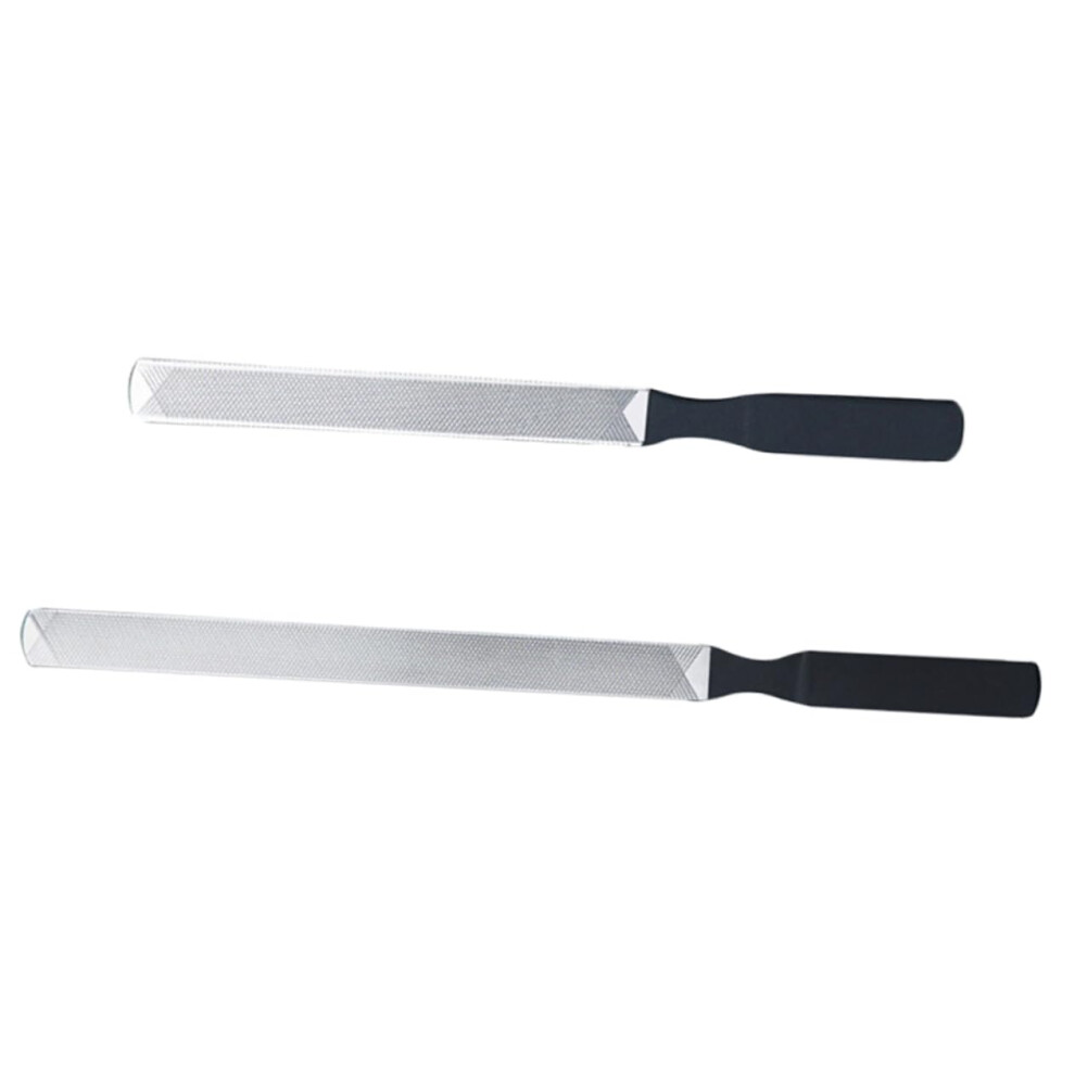 2pcs Stainless Steel Nail Files for Thick Nails DoubleSided Metal Manicure Tools for Salon Use