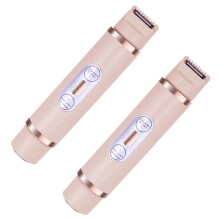 2X Bikini-Trimmer für Damen, Schmerzfreie Haarentfernung für Damen, 2-in-1, Nass- und Trockenrasierer, Damenrasierer, Rosa