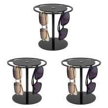 3X Sunglasses Holder Stand, Acrylic Sunglasses Organizer with 360 Rotating, Display Eyeglasses Rack