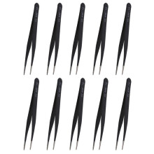 10X Black Metal Straight  Tip Tweezer