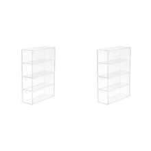 2X Glasses Storage Box 4 Layers Large Glasses Organizer Box Multifunctional Stackable Display Holder Reusable Cosmetics