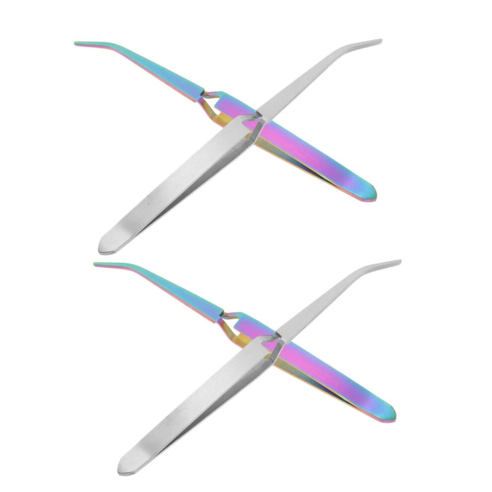 4pcs Nail Shaping Tool Set with Stainless Steel Crystal Tweezers for Manicure and Salon